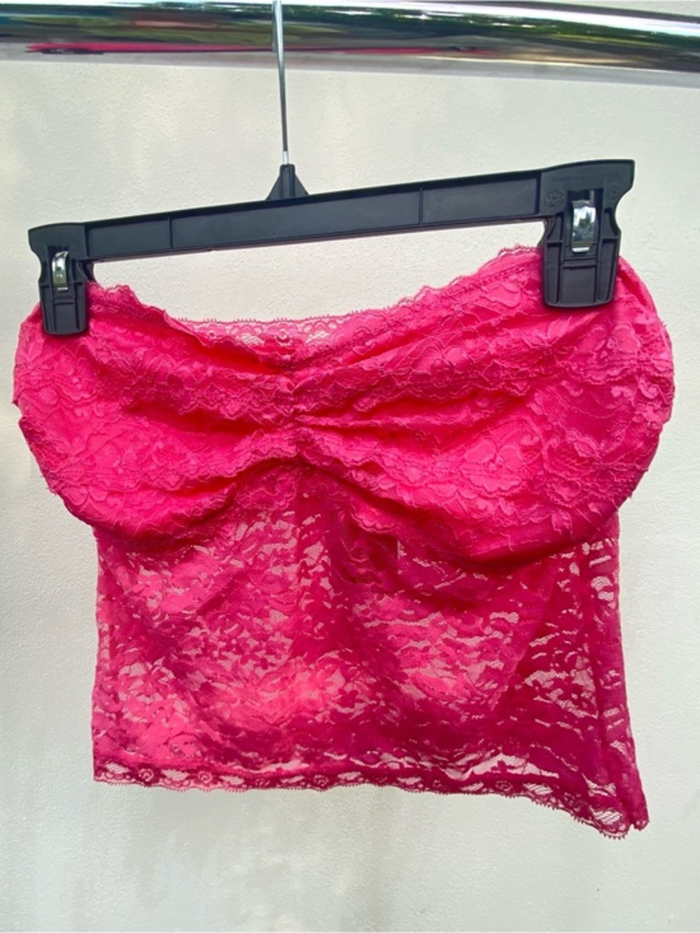 Y2K Hot Pink Lace Tube Top Size Large